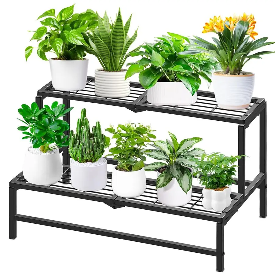 

Tier Plant Stand Indoor Outdoor, Heavy Duty Metal Tall Plant Shelf for Multiple Flower Planter Holder, Ladder Pot Display Rack f