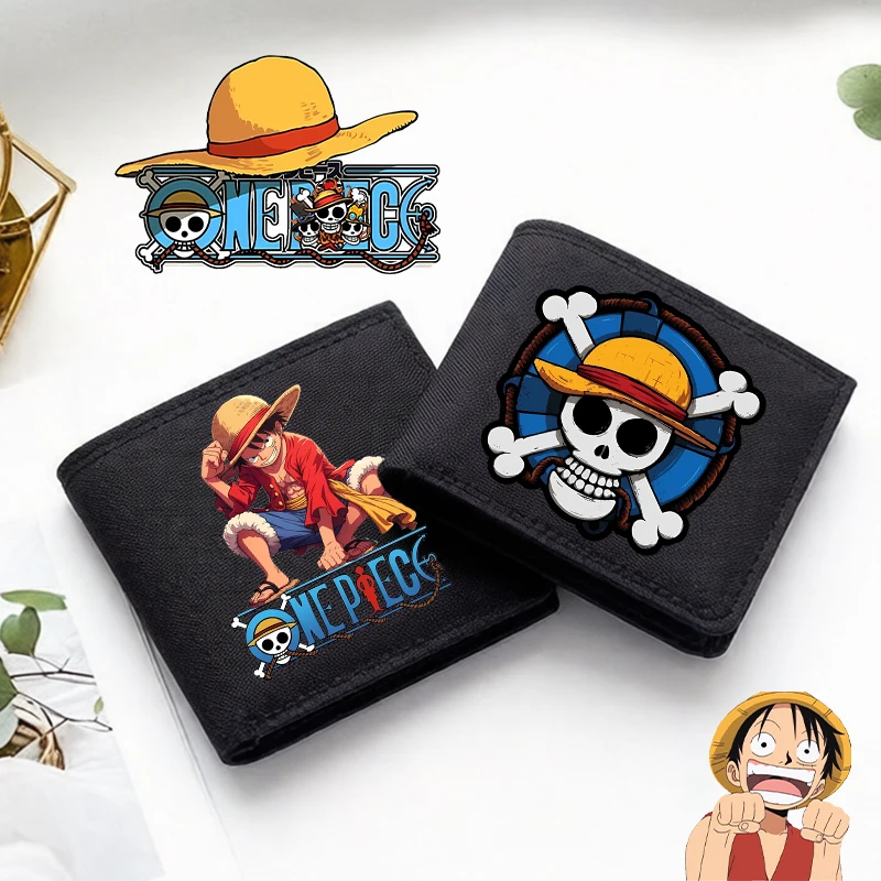 

Ones Piece Anime Foldable Wallet Boys Kids Cute Luffyy Game Role Black Coin Purse Man Business Money Credit Card Storage MiniBag