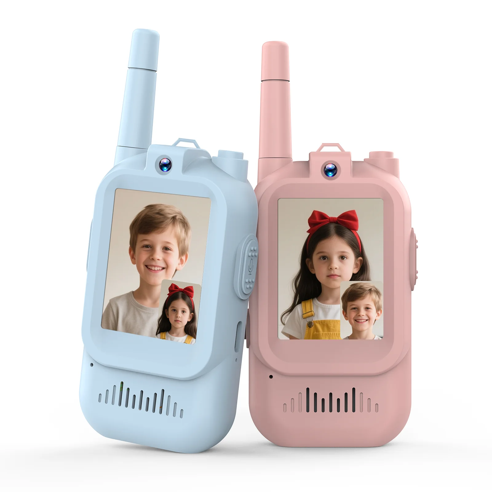 Video Walkie Talkie per bambini 1080P HD Confezione da 2 giocattoli ricaricabili per bambini per giochi di compleanno da viaggio in campeggio all'aperto