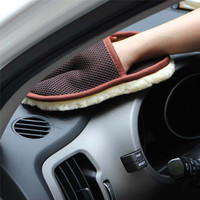 Car Wool cashmere Washing Gloves for Citroen C4 C5 Ford kuga Audi A4 B6 B7 B8 A3 A6 C6 Q5 Peugeot 207 307 206 308