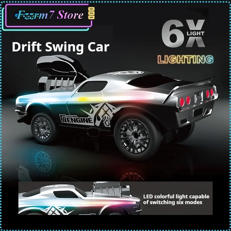 2024new Rc 1：16 Racing Remote Control Breathing Flashing Led Light Drift Tail-Swinging Stunt Car Children'S Electric Toy Gifts