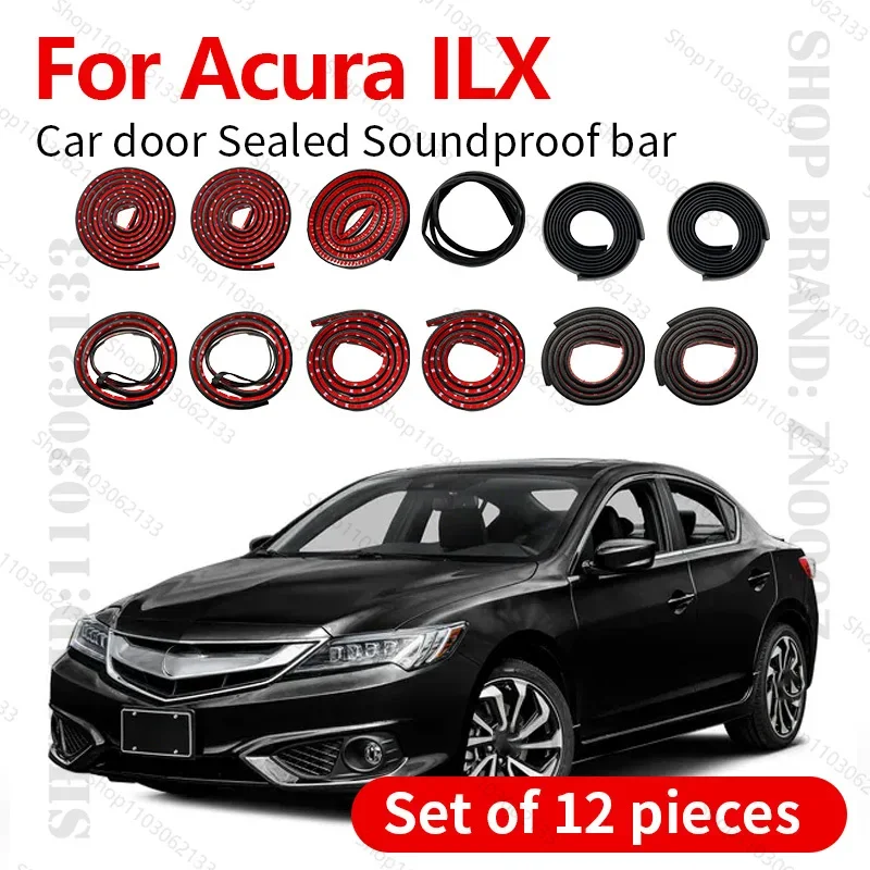 Car Door Seal Strip Rubber Double Layer Sealing Protector Soundproof Dustproof Seal Strip 12PCS Set For 2013-2022 Acura lLX ZS2