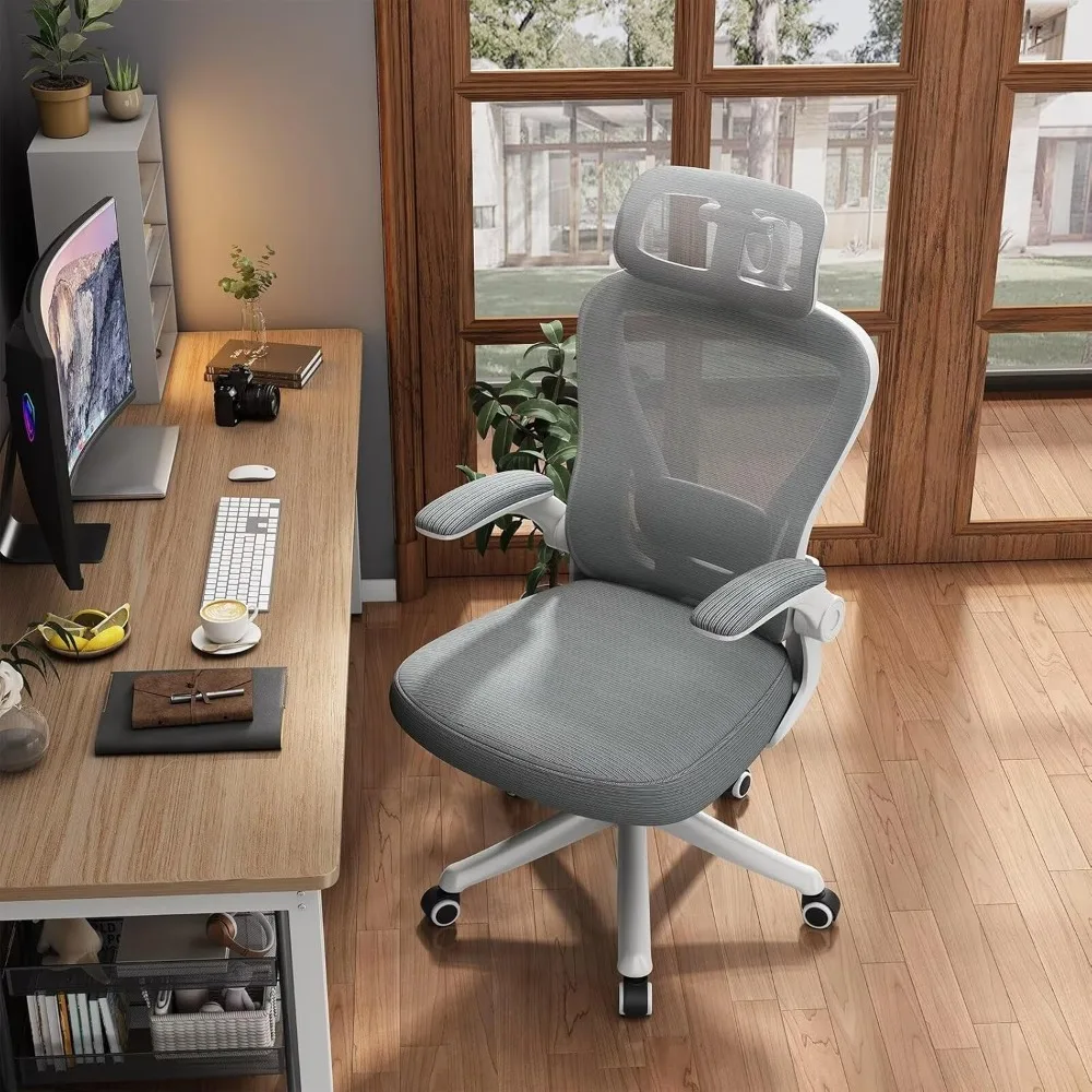 Ergonômico High Back Computer Desk Chair com rodas, confortável Mesh Office Chair, apoio lombar ajustável