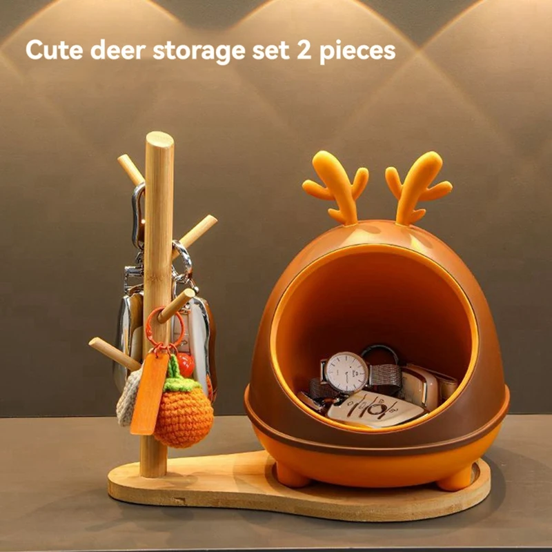 Promotion! Deer Porch Key Storage Box Ornaments Enter The Door Shoe Cabinet Living Room Home Decoration Housewarming Gift