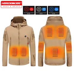 7 Area Heated Jacket Winter USB Electric Heating Jacket Washed Warm Clothes Man Thermal Jacket for Skiing Hiking Camping Coat