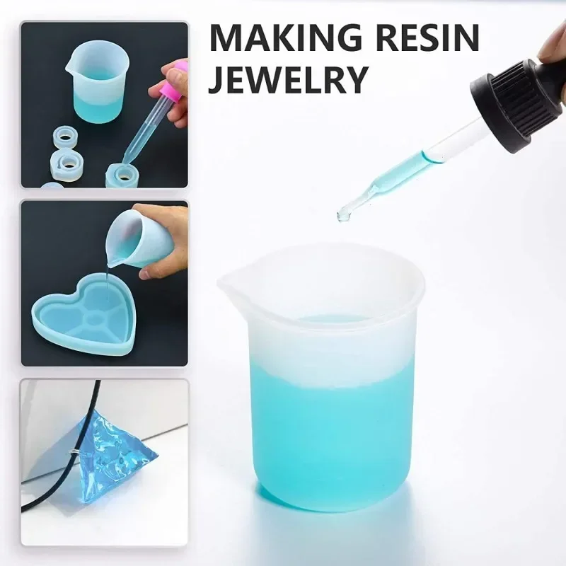 Diy resina artesanato fazendo silicone barra de agitação molde resina cola epoxy reutilizável mistura copos medição jóias fazendo acessórios artesanais