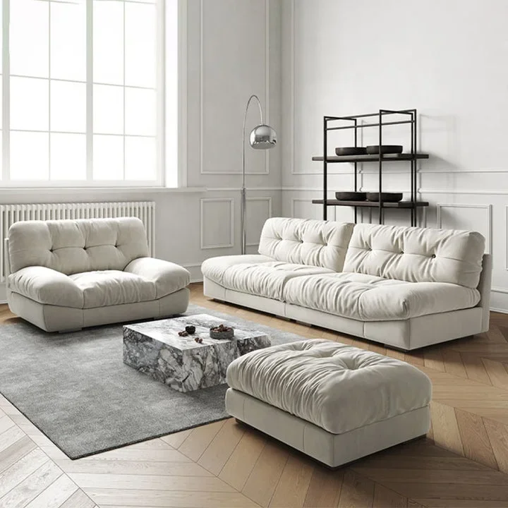 Modern White Technology Fabric 2 Seater Upholstered Sofa Lounge Sectional Couch Loveseat Sofas For Living Room Furniture