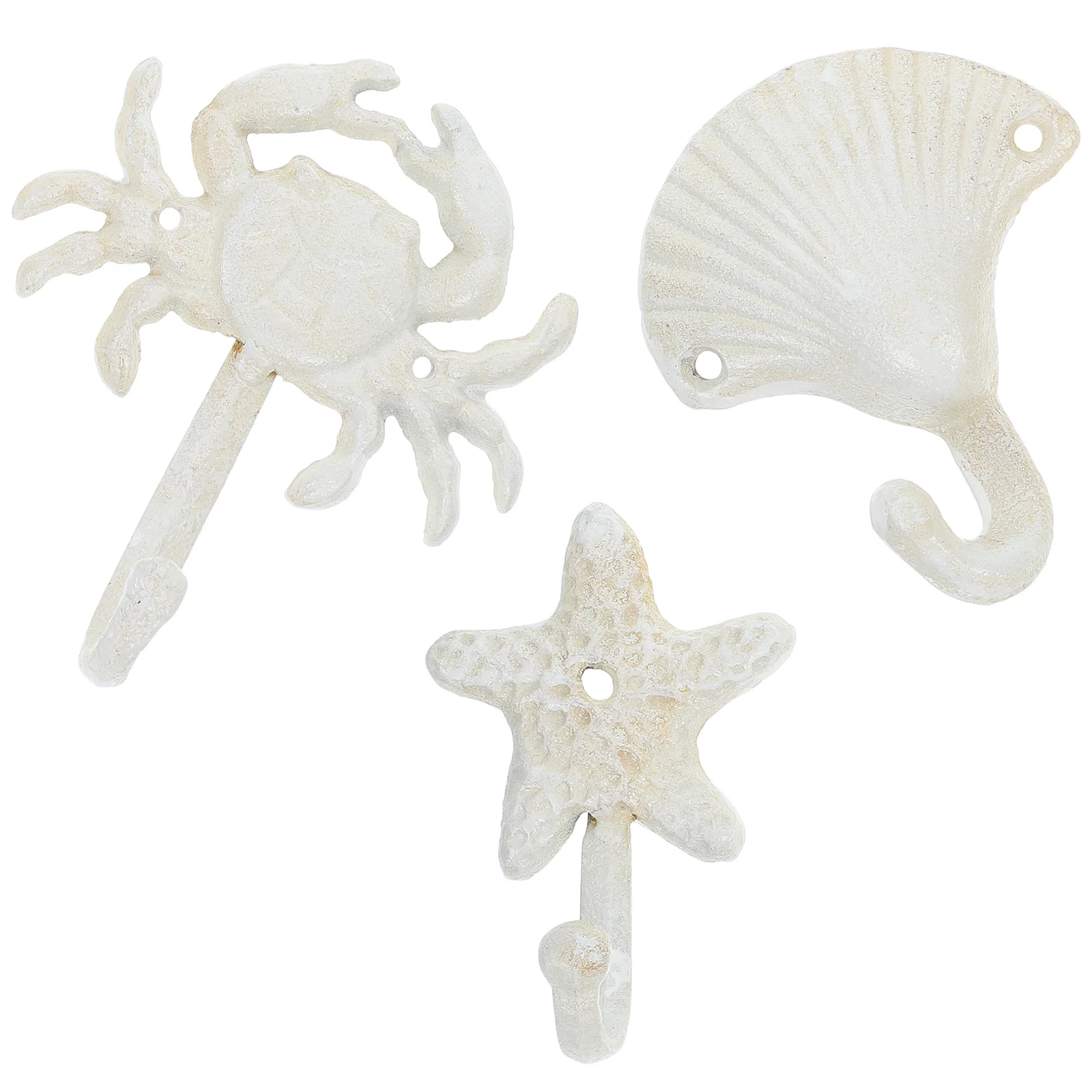 

3pcs Vintage Cast Iron Beach Theme Decorative Coat Towel Robe Key Hat Hanger Home Office Wall Mounted Cast Iron Towel Hooks