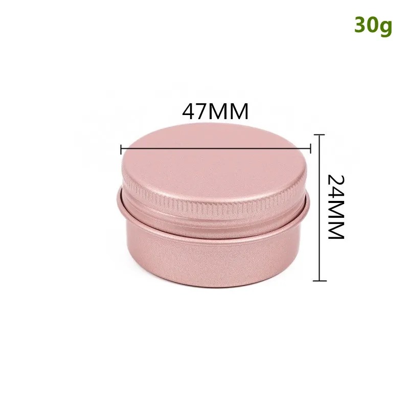 200pcs 30ml Rose Gold Aluminium Tin Cosmetic Metal Cans 1oz Round Empty Aluminum Pot Jars DIY Cosmetic Containers