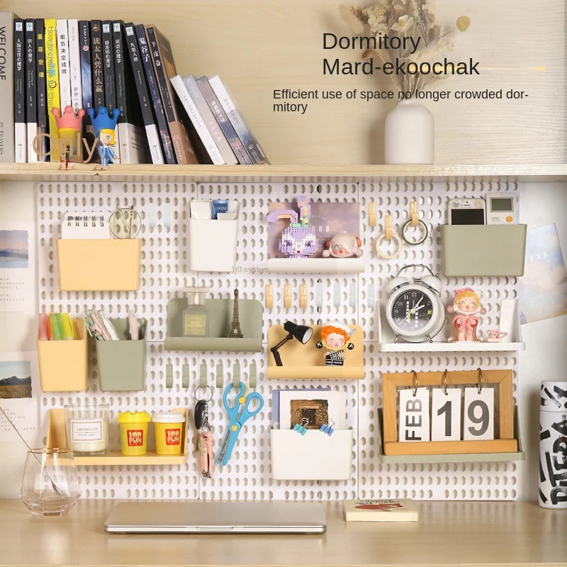 Hole Board Rack Student Dormitory Desk Surface Punch-free Wall Hook Home Kitchen Storage Finishing Rack