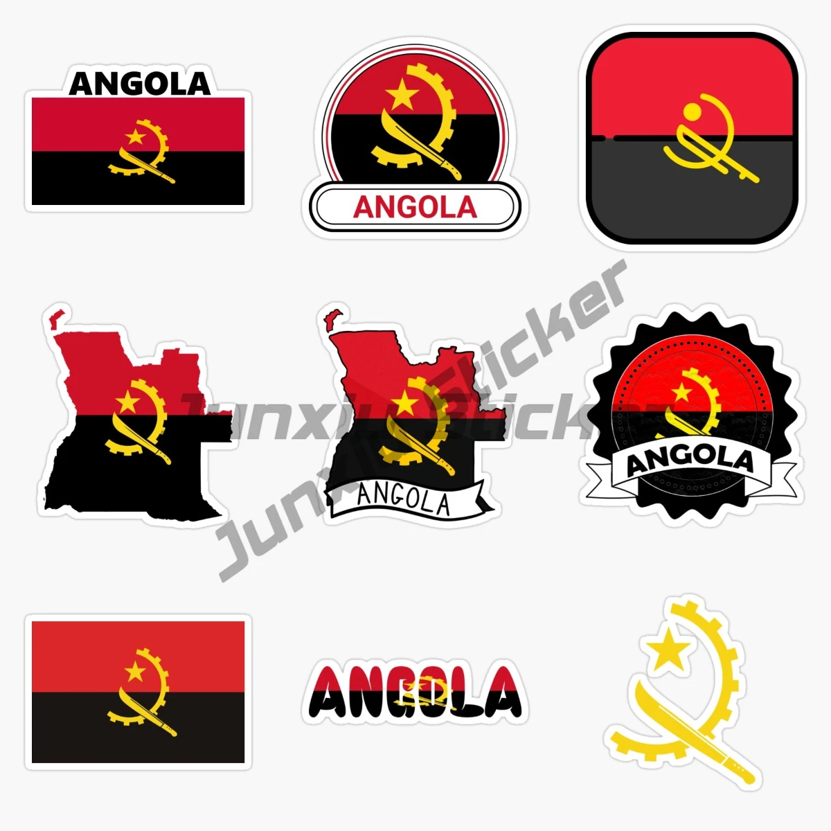 

ANGOLA Flag Map Car Stickers Bumper Windshield Waterproof Vinyl Self-adhesive Decal