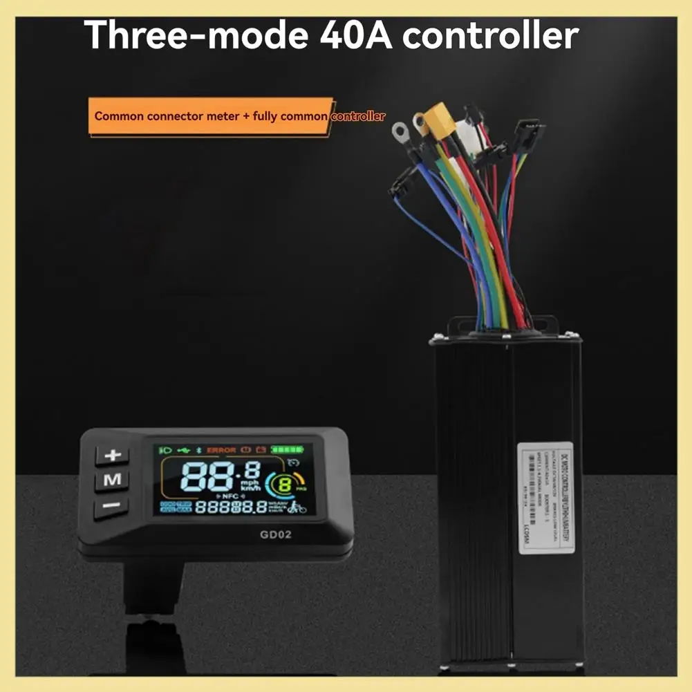 

High Quality 36V 48V 52V 40A Brushless Controller GD02 Meter LCD Display+130X Throttle Kit For Electric Scooter E-Bike Repair Ki