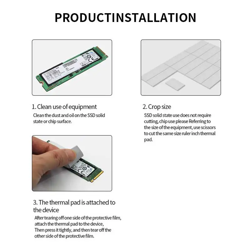 TEUCER-M.2 SSD Thermal Pad, 10.8W, Mk, CPU, placa gráfica, dissipador, motherboard, dissipação de calor, Silicone Pad, 70*22mm