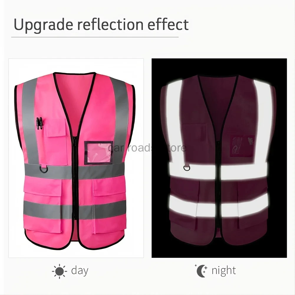 Reflective Vest High-Grade Safety Signal Rider Jacket Vest High Visibility Working Safety Jacket Fluorescent Woman