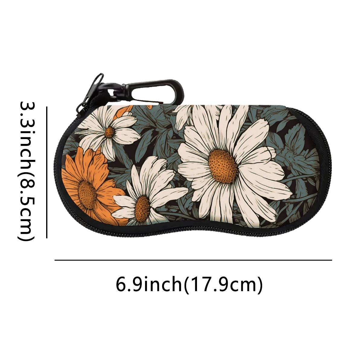 Colorful Flowers Glasses Case Kawaii Cute Portable Glasses Glasses Box With Zipper Rainbow Portable Eyeglass Cases