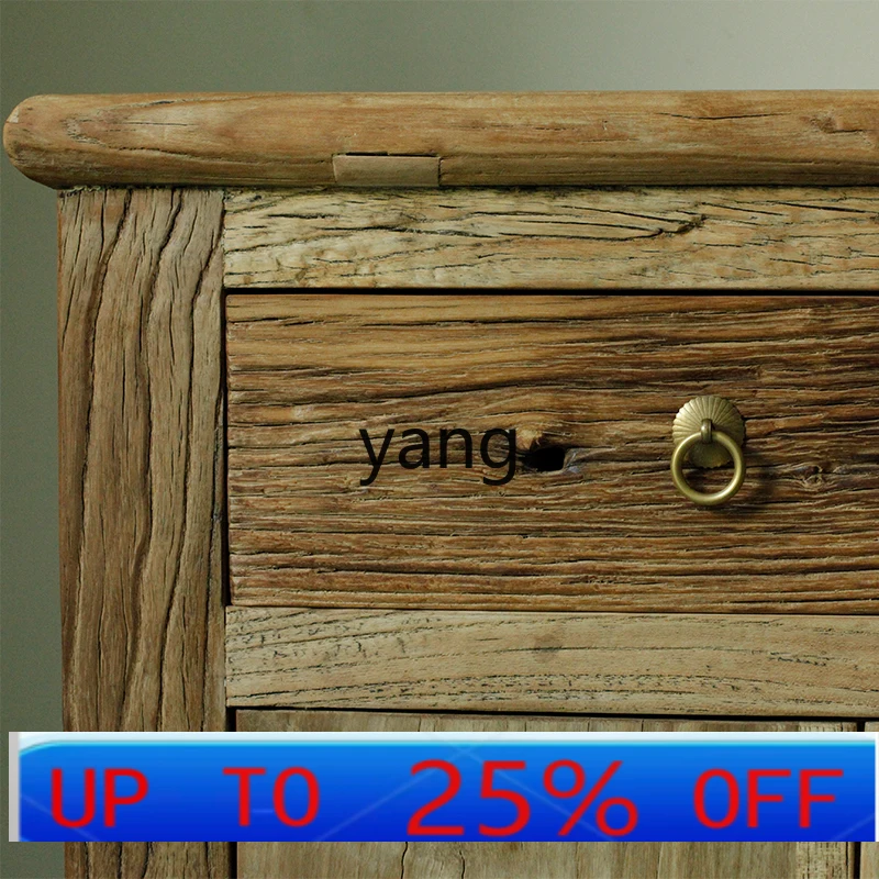 

LMM old elm door panel dining side cabinet Chinese simple living room storage cabinet