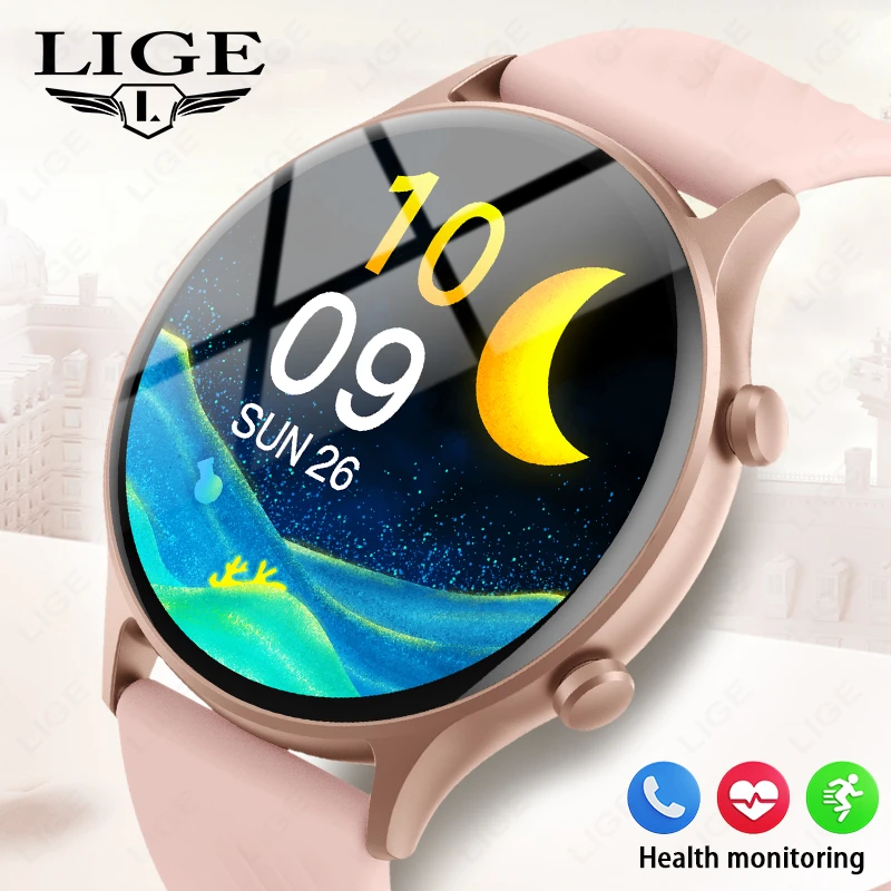 

LIGE Ladies Fashion Smart Watch Women Men 1.39" HD Screen GPS Heart Rate Bluetooth Call Waterproof Outdoor SmartWatch For Xiaomi