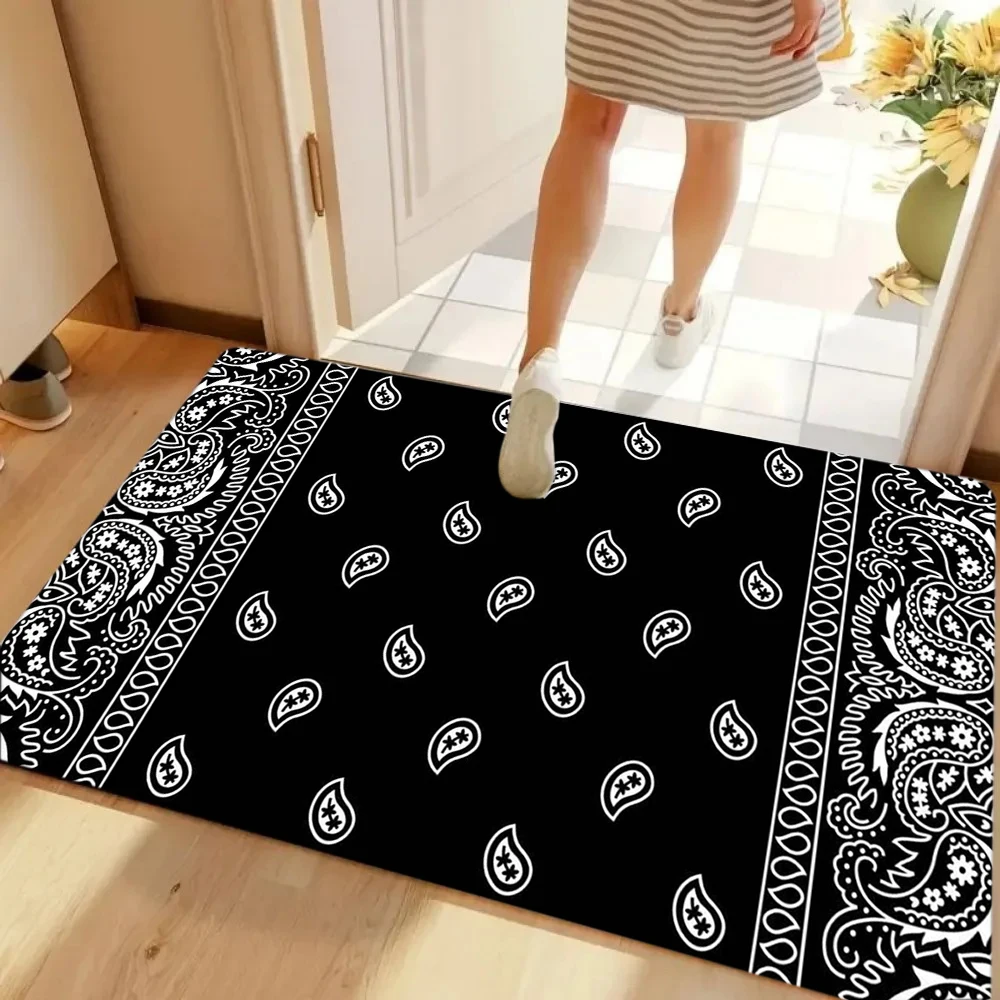 Paisley Pattern Carpet Mat Rug - Classic Bandana Design Home Decoration for Living Room Bedroom Welcome Mat Home Mat