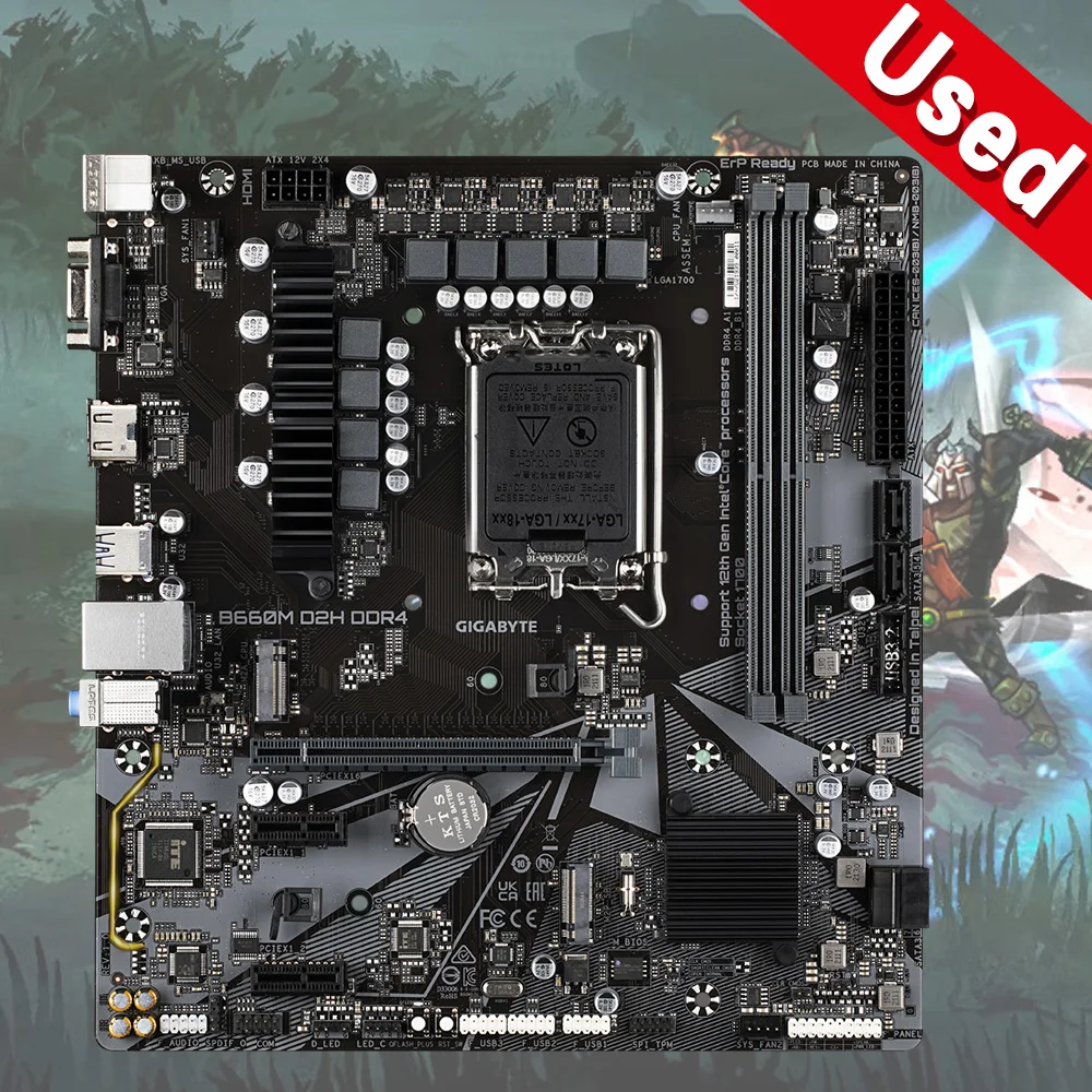 Gigabyte B660M D2H DDR4 Original Desktop For Intel B660 DDR4 Motherboard LGA1700 Mainboard