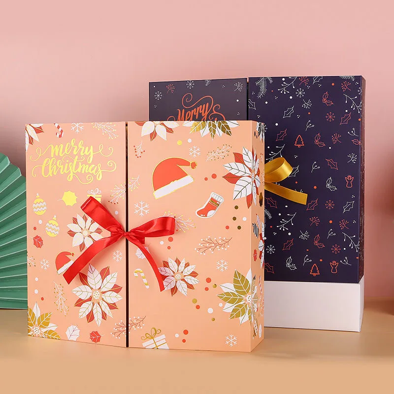 customized. Wholesale Luxury Custom Christmas Theme Calendar Countdown Blind Box Cardboard Gift Box Packaging Box