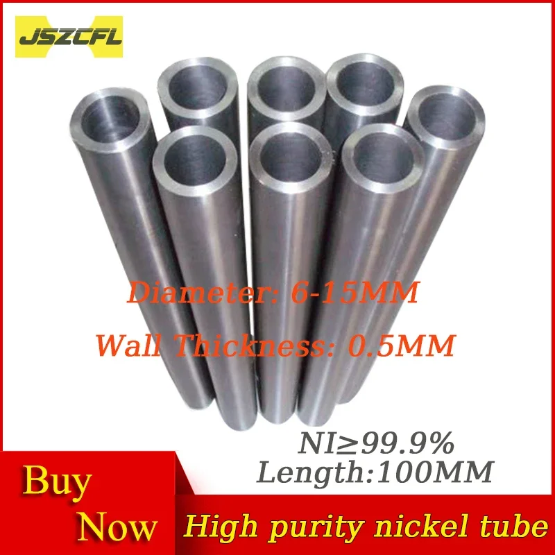 

N4 Ni 99.9% High Purity Nickel Tube Outer Diameter 6mm 7mm 8 15mm Hollow Metal Rod Length 100mm Special Materials for Scientific