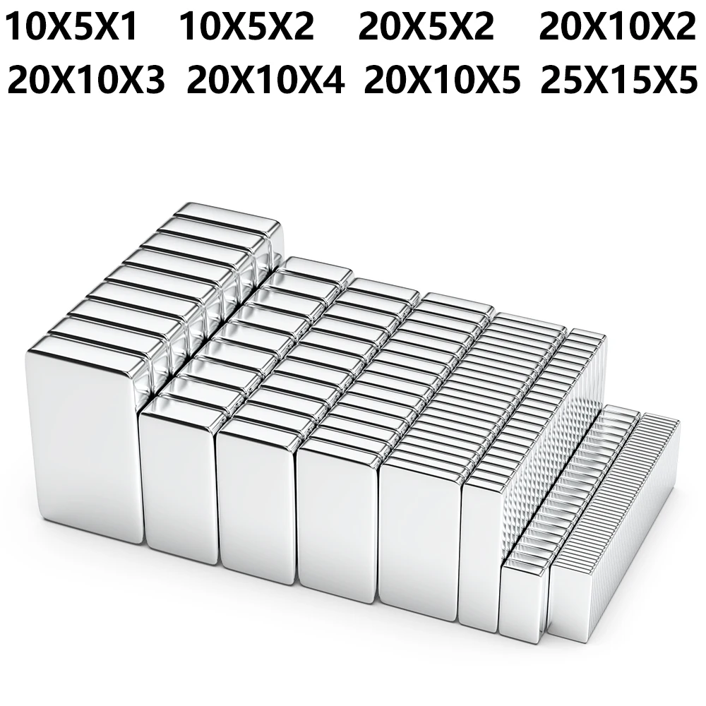 Super Strong Neodymium Magnet 10/20/25mm X 5/10/15mm X 1/2/3/4/5mm N35 NdFeB Block Powerful Permanent Magnetic imanes