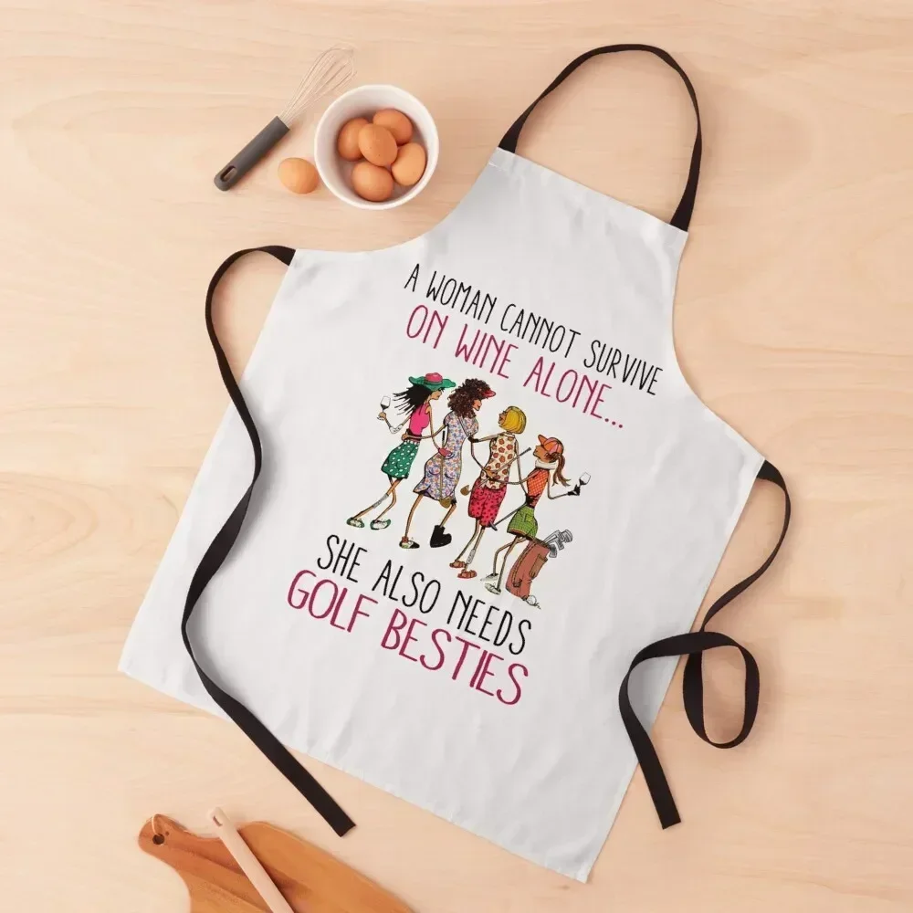 

Golf Friends Golf Besties Golf Gift For Lovers | Perfect Gift Apron Barista Kitchen Novel Kitchen Accessories Chef Uniform Apron