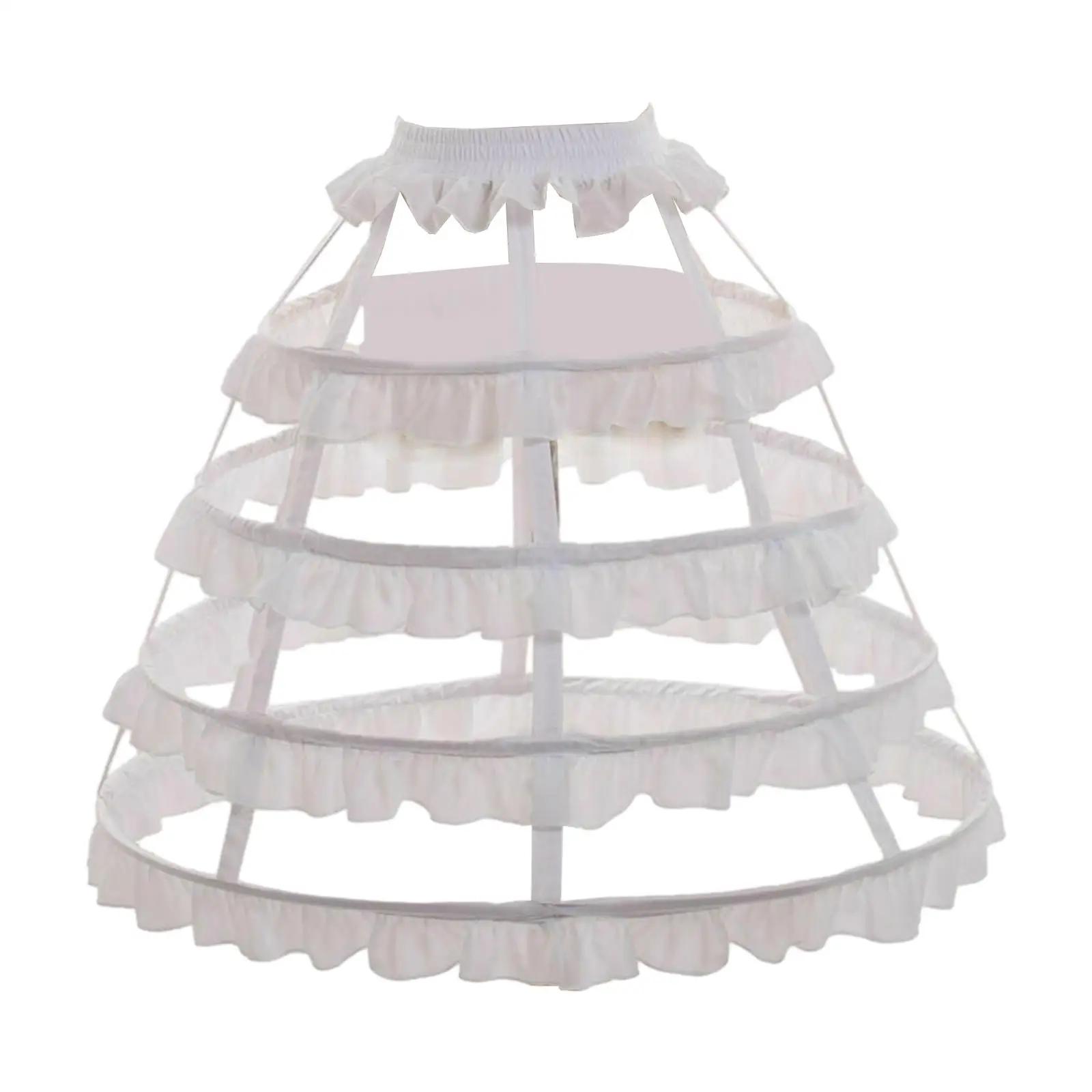Jupon Crinoline pour Robe de Mariée et Bal, Sous-Jupe, 4 Cerceaux