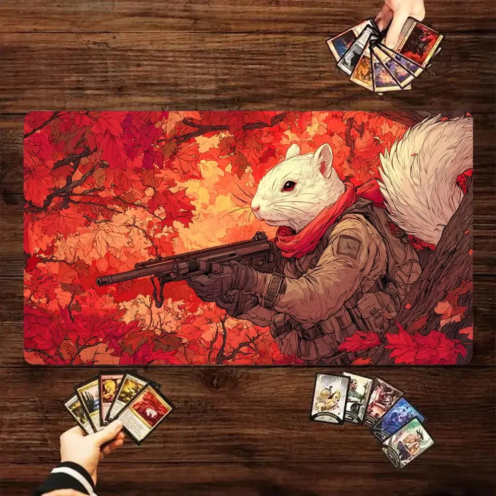 

Squirrel Tactical Soldier Magic Card Battle Mat MTG Playmat Anti-slip Base 35X60CM gathering gaming mats Board Game Mat for TCG