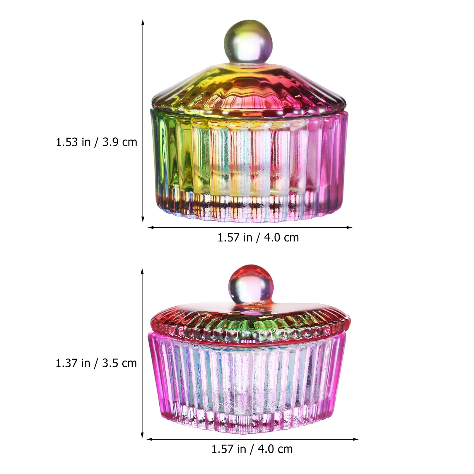 2 قطعة أطباق دابن زجاجية كريستالية أطباق تخزين قوية ملونة لأظافر الأكريليك مسحوق مونومر السائل الأحجار الكريمة الأواني الزجاجية #2