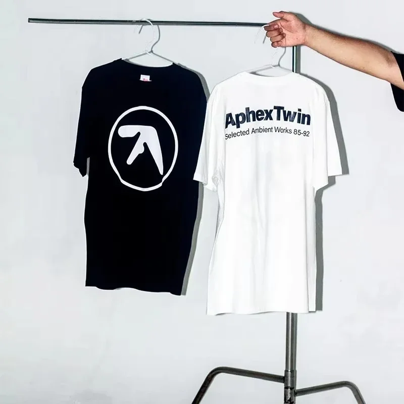 

2025 Summer T-Shirt Aphex Twin Cotton Oversized Fashion Short Sleeve T Shirt Tops Men Women Tee Y2k Streetwear Harajuku Clothing