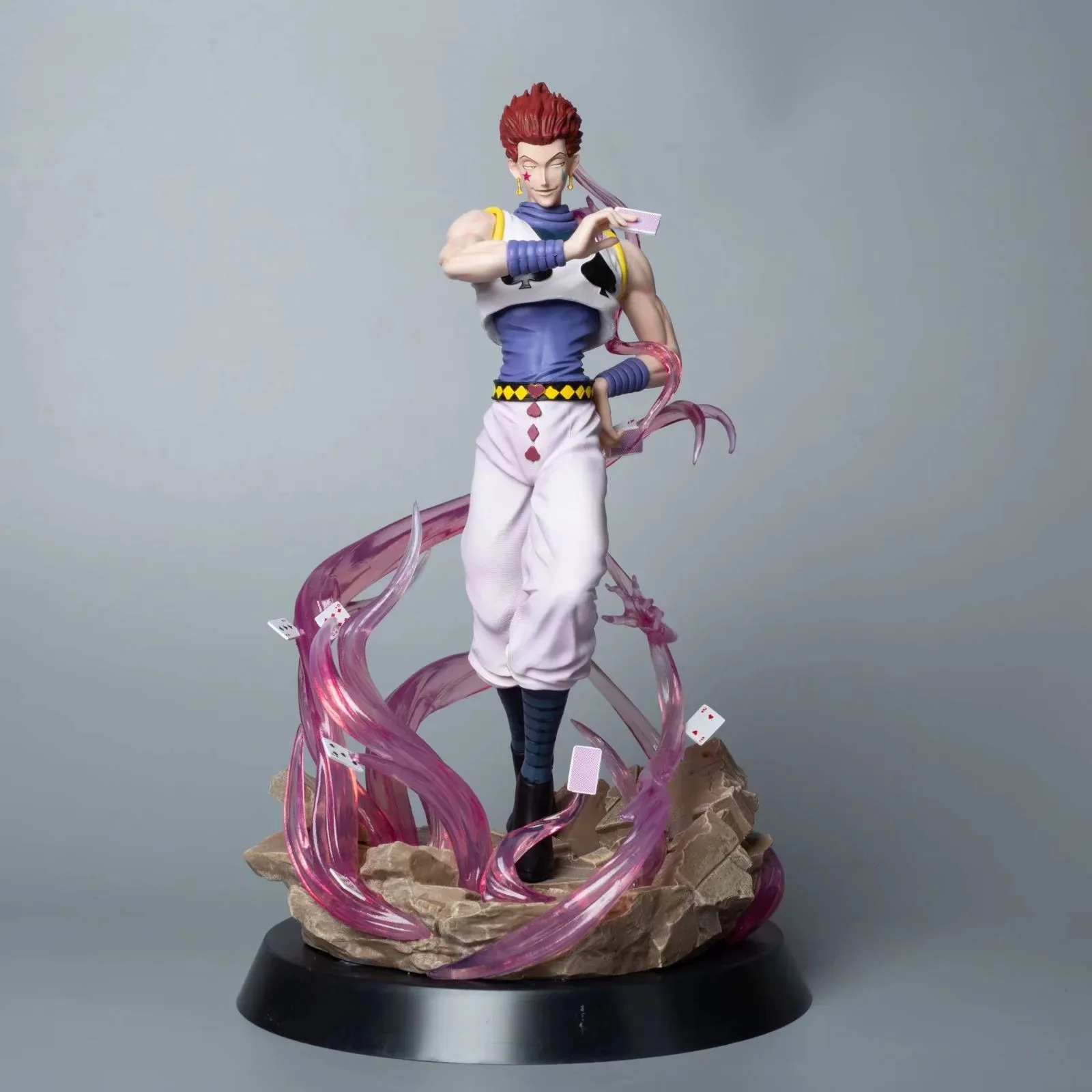 

Anime Hunter x Hunter 32cm Standing Posture HISOKA Figure PVC Double Headed Model Action Scene Toy Doll Birthday Ornaments Gift