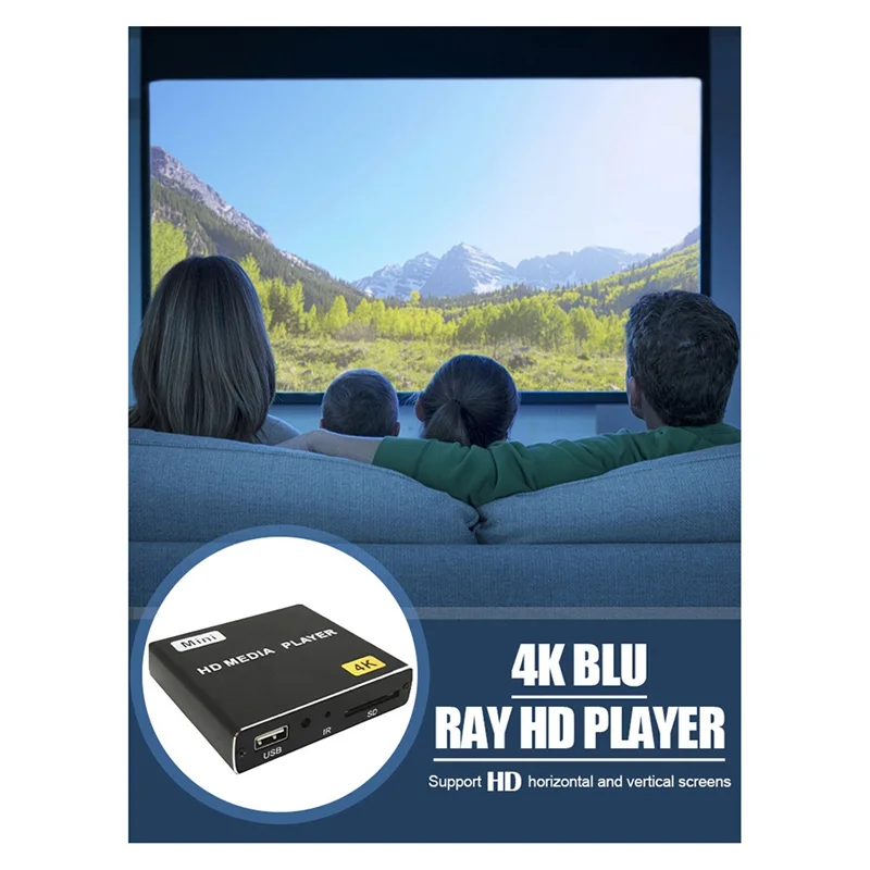 

Car U Disk Player Horizontal And Vertical Digital Video Player 1080P With USB Drive/SD Cards EU Plugb64b