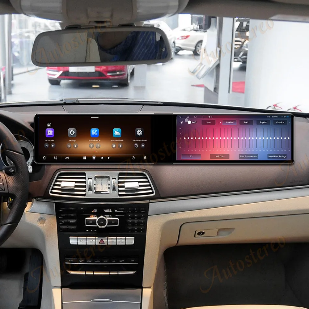Dual Screen 12.3 inch Carplay Android 14 Car GPS Navigation For Mercedes Benz E 2010-2015 Head Unit Multimedia Player Car Radio