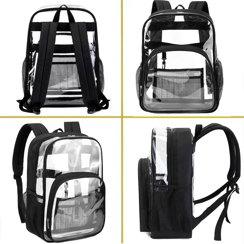 Transparent PVC Backpacks, Outdoor Sport Large Capacity Bag, Easy To Clean