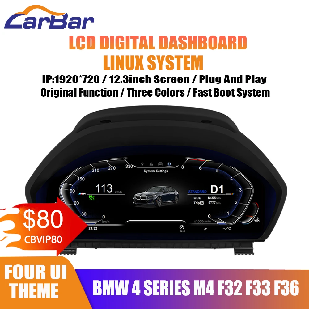 

Carbar New Upgrade LCD Digital Dashboard Cluster FOR BMW 4 Series M4 F32 F33 F36 Automotive Speedometer Instrument Screen