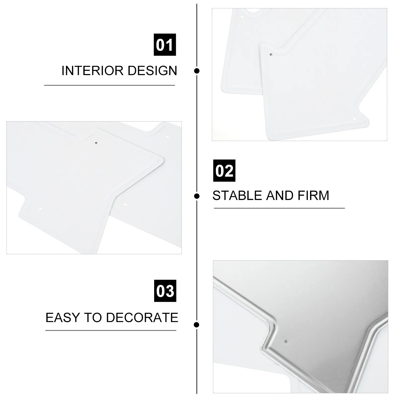 2Pcs Unique Shaped Blank Metal Sign Iron Craft Sheet for DIY Printing Wall Art Decor Creative Projects Decorative Blank Sign