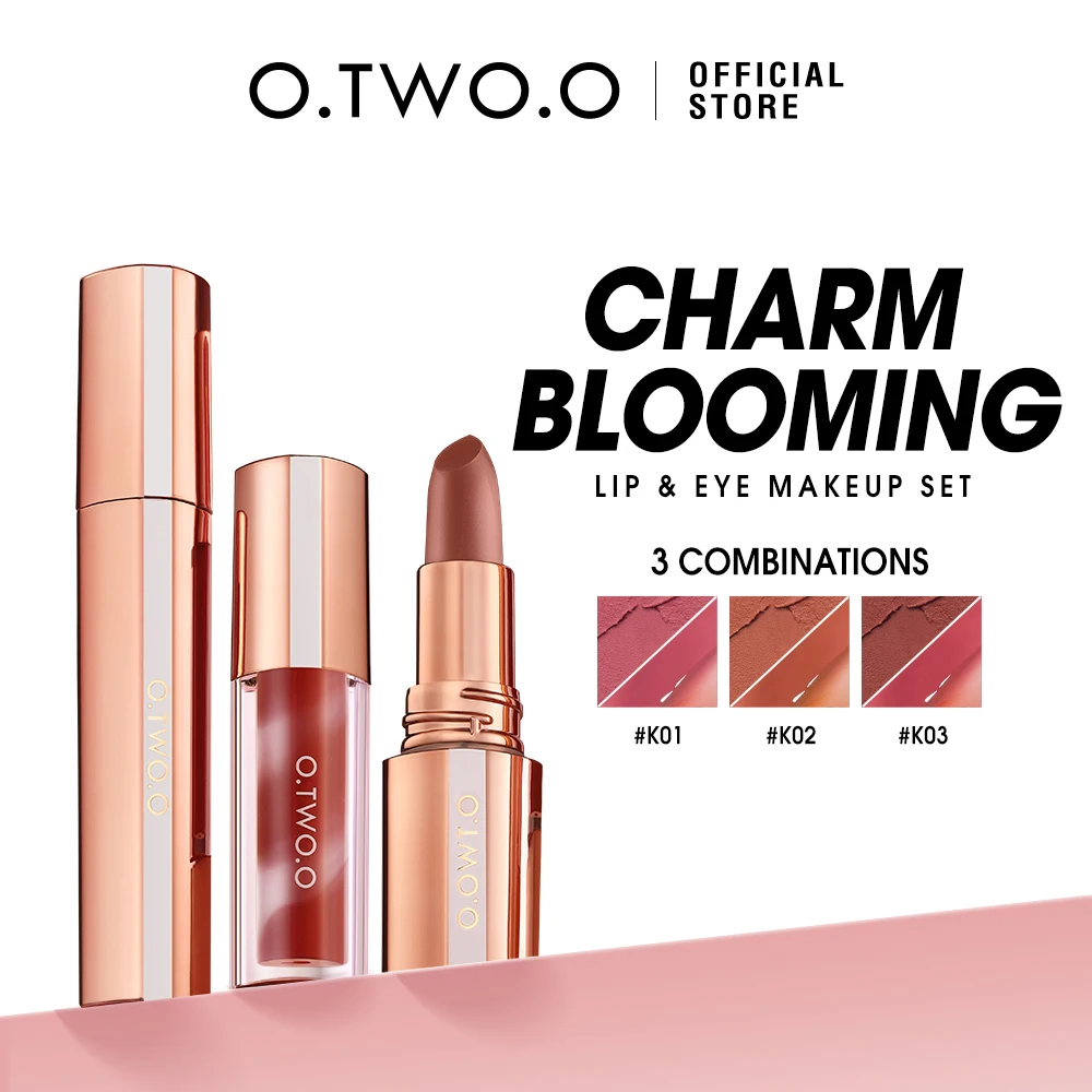 

Набор для макияжа O.TWO.O, водостойкая тушь для наращивания объема, бархатная матовая стойкая блестящая губная помада, набор для макияжа
