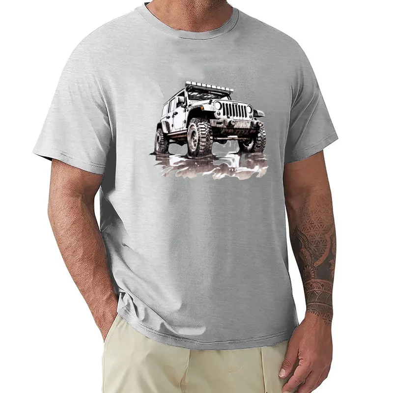 Road Trip Tees Off Road Adventure Men T-Shirts Boy Traveling Car Print Short Sleeve T-Shirt Sport Tops