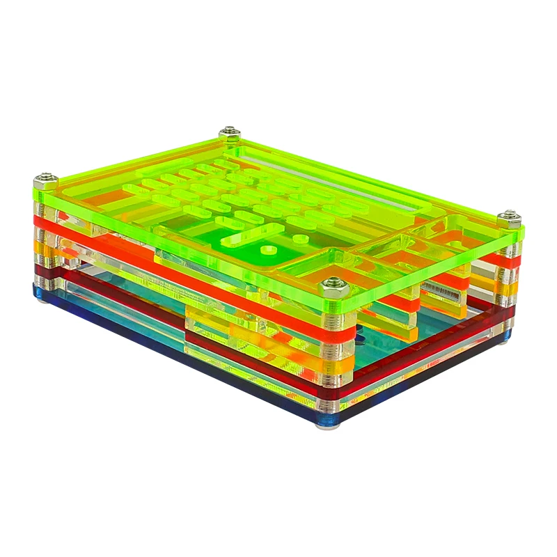 Himbeer Pi 5 Acryl Gehäuse 9 Schicht bunte Schale Schutz box optional Lüfter aktiv Kühler Kühlkörper für Himbeer Pi 5