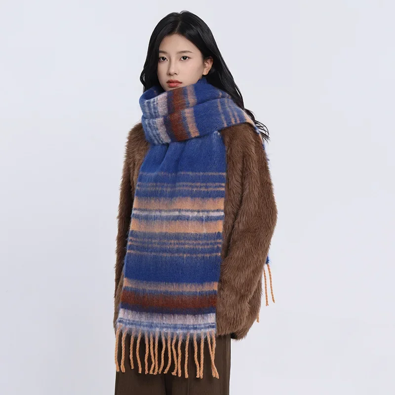 2024 Colorful Scarf For Women/Female Thickened Shawl Autumn And Winter Geometric Scarfs Shawl Fall And Winter Design