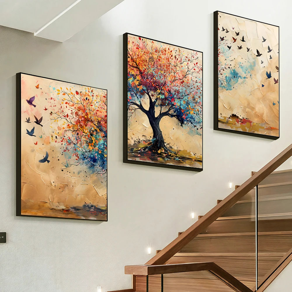 

Canvas Print, Tree of Life Décor, Abstract Wall Art, Soft Watercolor, Symbolic Artwork, Colorful Décor, Unique Art Gift poster