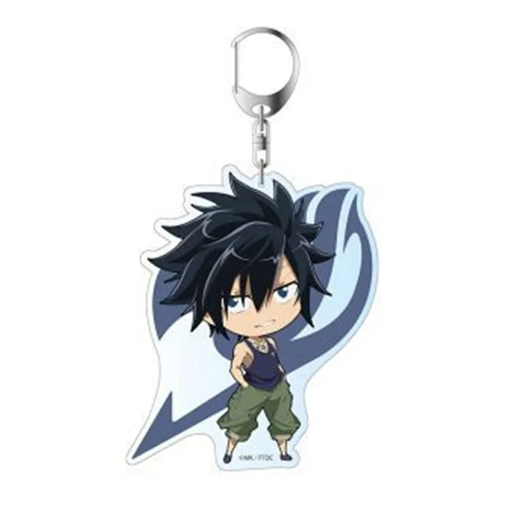 Anime Keychain Jewelry Fairy Tail Pendant Key Ring 5 Colors Charms Acrylic Key Chain Wizard Dancing Llaveros Porte Clef Men Gift