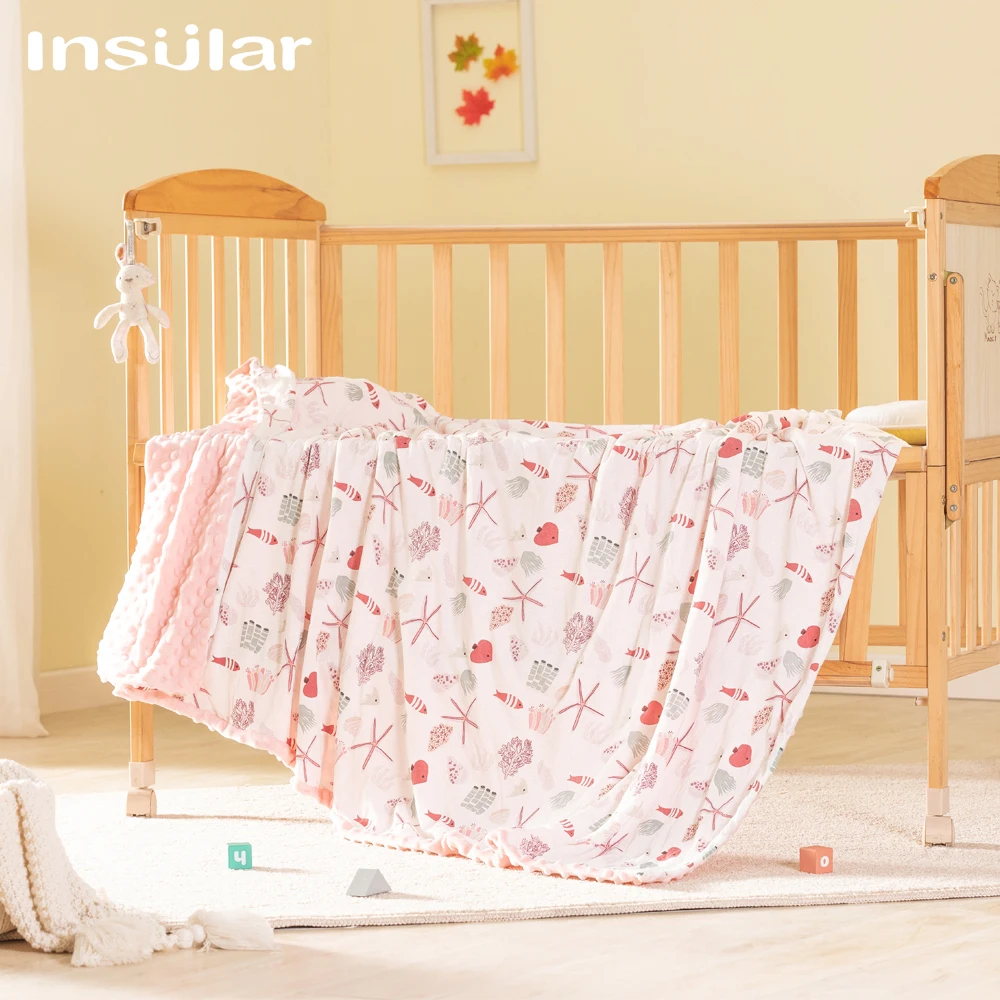 Insular Bamboo Cotton Baby Blanket Thermal Fleece Infant Swaddle Nap Receiving Stroller Wrap For Newborn Baby Bedding Blankets