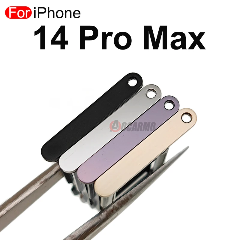 Aocarmo für iphone 14 pro max 14pm single dual sim karten fach halter slot schublade schwarz silber lila gold ersatzteil