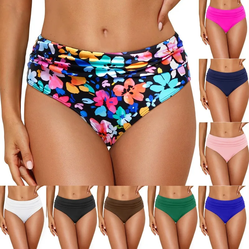 

Bikini Bottoms For Women High Waist Swim Briefs Beach Shorts Summer High Cut Swimming Trunks Full Coverage Swimsuit Bottom