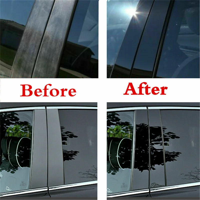 

6pcs/Set Glossy Black Door Window Trim Pillar Posts Molding Cover For HYUNDAI Sonata 2015-2019 Auto Car Stickers