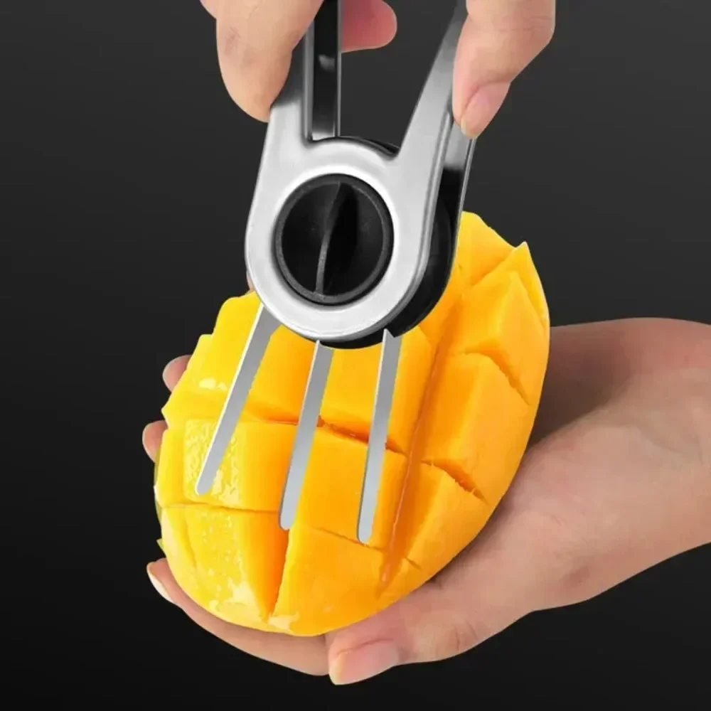 Stainless Steel Mango Cutter Avocado Slicer Splitter Fruit Melon Cutting Knife Peeler Coring Diced Peeling Tool Kitchen Gadgets