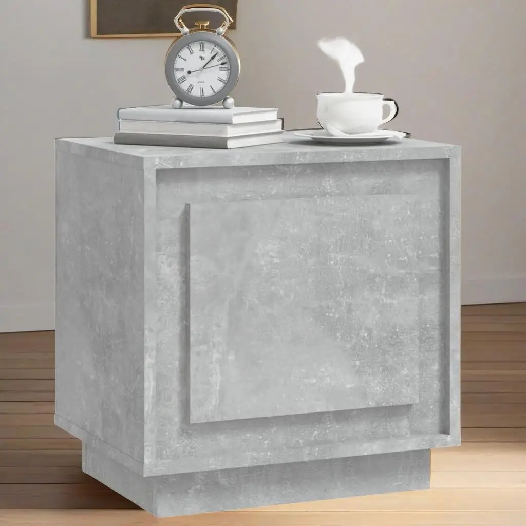 Set of 2 Modern Concrete Grey Bedside Cabinets - 44x35x45 cm Engineered Wood Furniture