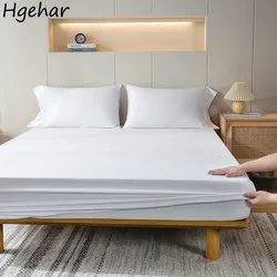 White Bed Sheets Household Hotel Elastic Non-slip Dust-proof Protective Bedding Luxury Fashion Modern Breathable Soft King Queen